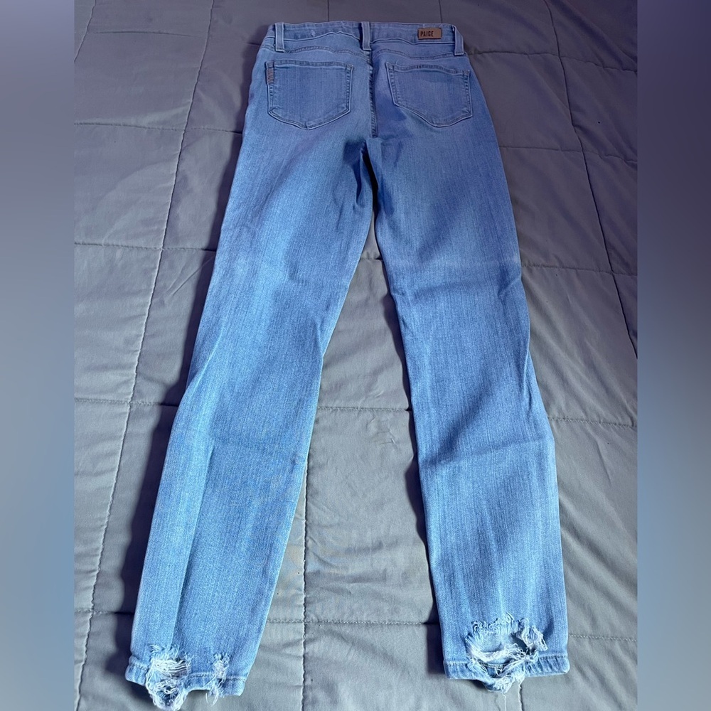 PAIGE Women's Hoxton Crop Ultra Skinny Fit Raw Hem Jean Size 25 - Picture 9 of 11